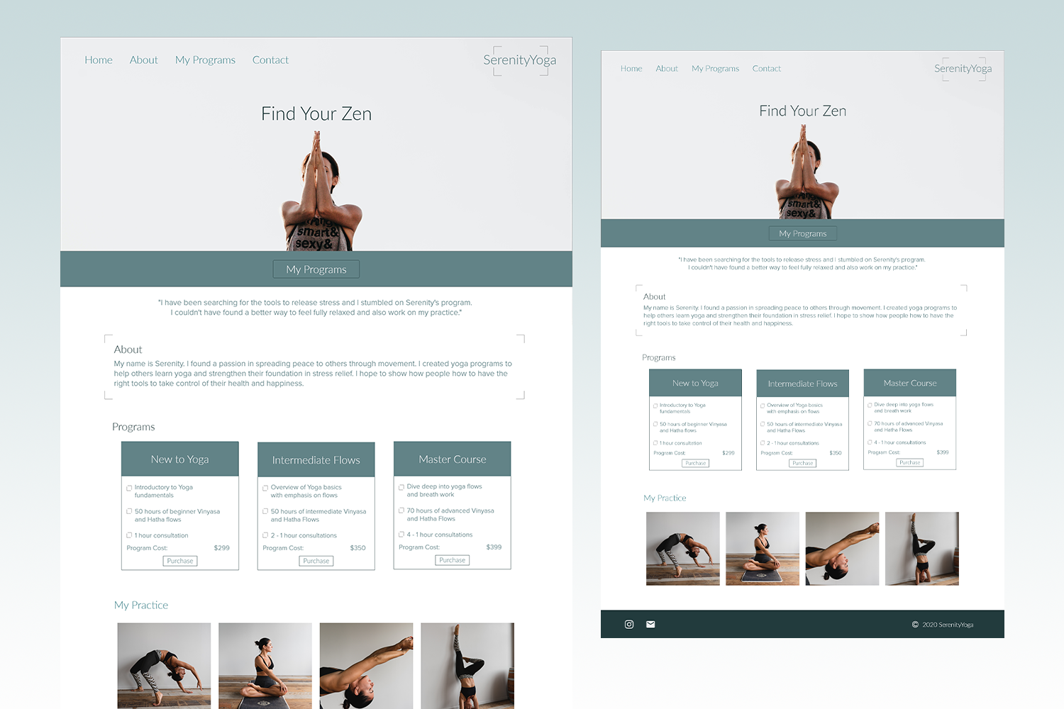 Serenity Yoga Website Design and Development